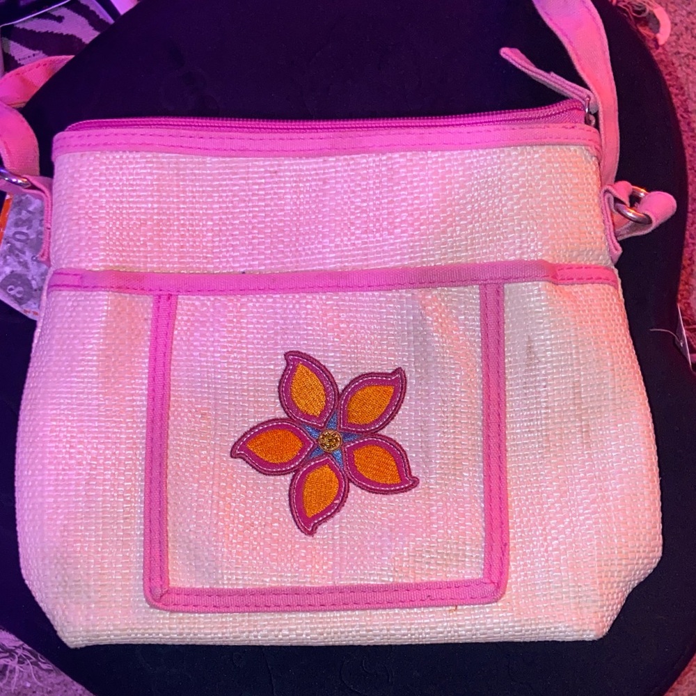 Pink and White Floral Women's Bag